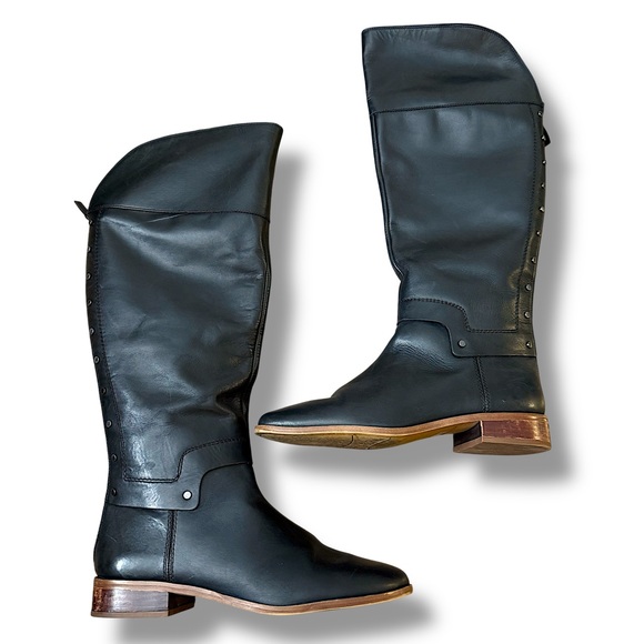 Franco Sarto Shoes - Franco Sarto Leather Roxie Riding Boot Women’s 8.5 Studded Equestrian Cowgirl
